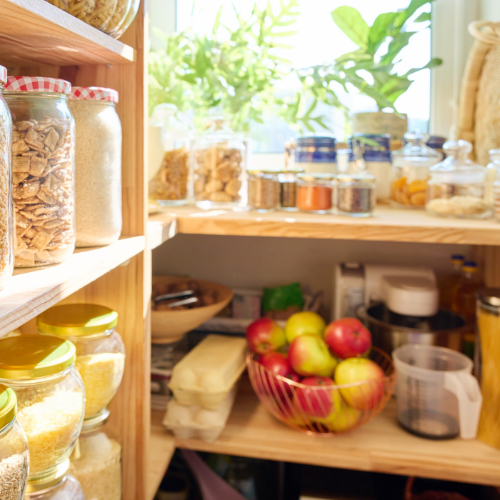 Picture of the shelves in a community food bank