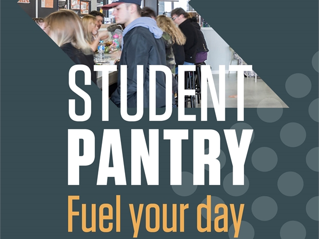 Promotional graphic for the Student Pantry that reads 'Fuel your day'